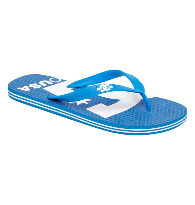 dcshoes, Men's Spray Logo Sandals, BLUE/WHITE (bwt) 0 Men's Spray Logo Sandals Blue ADYL100006 DC Shoes