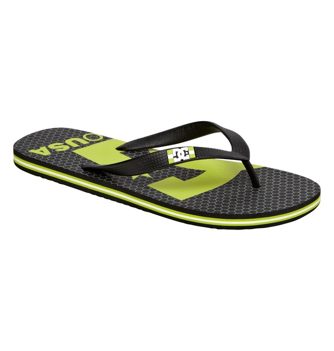 dcshoes, Men's Spray Logo Sandals, BLACK/SOFT LIME (ksl) 0 Men's Spray Logo Sandals Black ADYL100006 DC Shoes