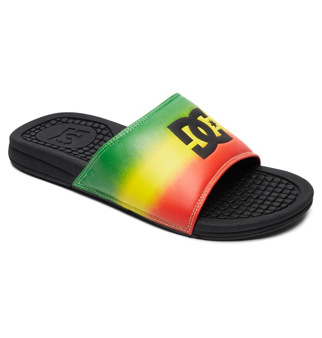 dcshoes, Men's Bolsa SP Slider Sandals, RASTA (9ra) 0 Men's Bolsa SP Slider Sandals Orange ADYL100032 DC Shoes
