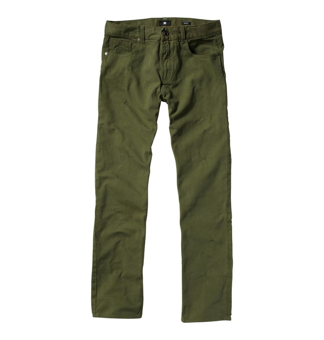dcshoes, Men's Straight Canvas Jeans, MILITARY (mil) 0 Men's Straight Canvas Jeans Green ADYNP00012 DC Shoes