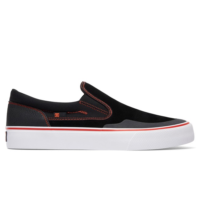 dcshoes, Men's Trase S RT Slip On Skate Shoes, BLACK/RED/WHITE (xkrw) 0 Men's Trase S RT Slip On Skate Shoes Black ADYS300357 DC Shoes