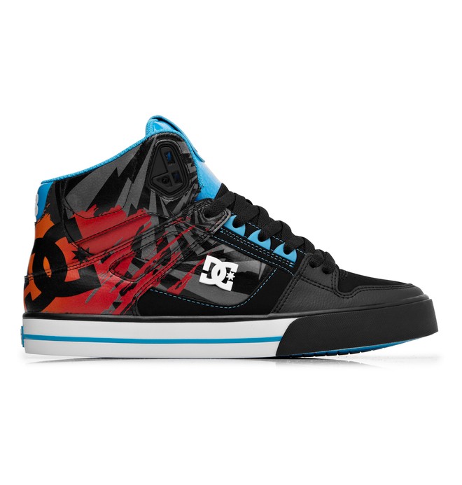 dcshoes, Men's Ken Block Spartan High WC Shoes, BLACK/TURQUOISE PRIN (bqt) 0 Men's Ken Block Spartan High WC Shoes Black ADYS400016 DC Shoes
