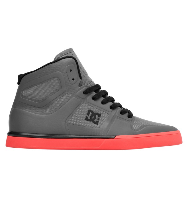 dcshoes, Men's Pure NS High Shoes, BATTLESHIP/TRUE RED (bt4) 0 Men's Pure NS High Shoes Grey ADYS700012 DC Shoes
