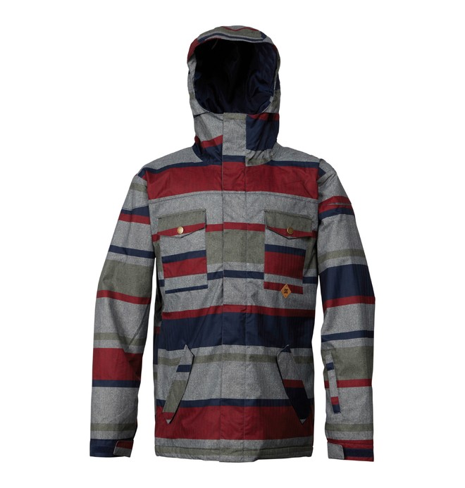 dcshoes, Men's Servo Snowboard Jacket, WOOL WORKMANS STRIPE (sjj3) 0 Men's Servo Snowboard Jacket Grey ADYTJ00009 DC Shoes