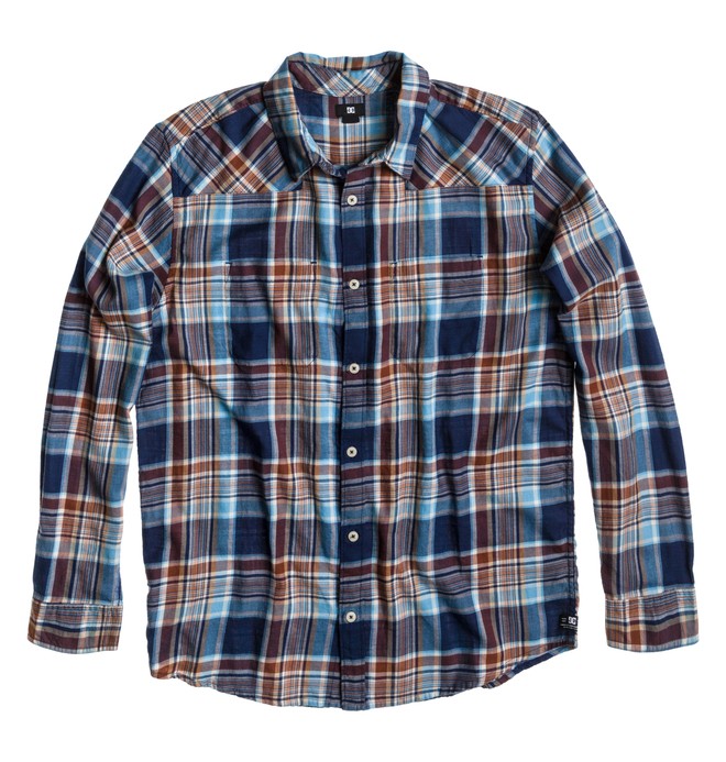 dcshoes, Men's Ziprin Long Sleeve Shirt, DC NAVY PLAID (btl1) 0 Men's Ziprin Long Sleeve Shirt ADYWT00019 DC Shoes