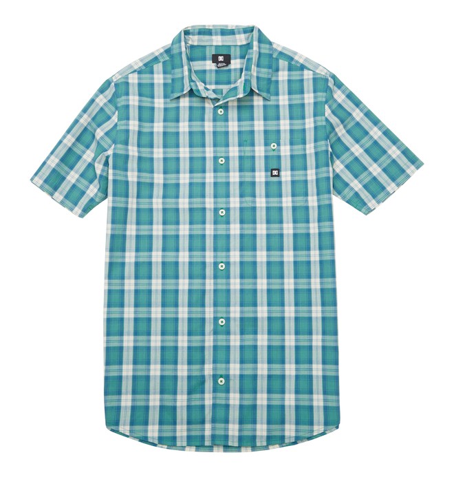 dcshoes, Men's Deeps SS Shirt, BTL GRN PLAID (gnm1) 0 Men's Deeps SS Shirt Green ADYWT00066 DC Shoes