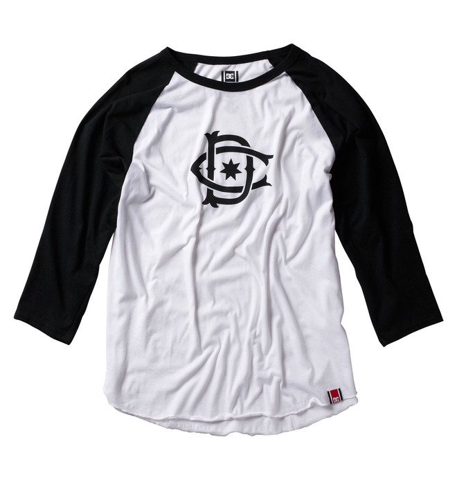 dcshoes, Men's Rob Dyrdek Ripper Raglan Shirt, BLACK / WHITE (bkw) 0 Men's Rob Dyrdek Ripper Raglan Shirt ADYZT00100 DC Shoes