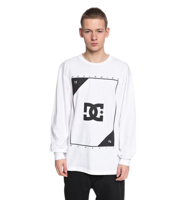 dcshoes, Men's Theory Long Sleeve Tee, SNOW WHITE (wbb0) 0 Men's Theory Long Sleeve Tee White ADYZT04246 DC Shoes