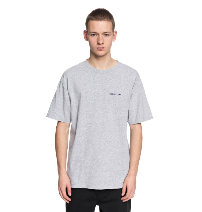 dcshoes, Embroidered - T Shirt col rond, GREY HEATHER (knfh) 0 Embroidered - T Shirt col rond Noir ADYZT04279 DC Shoes