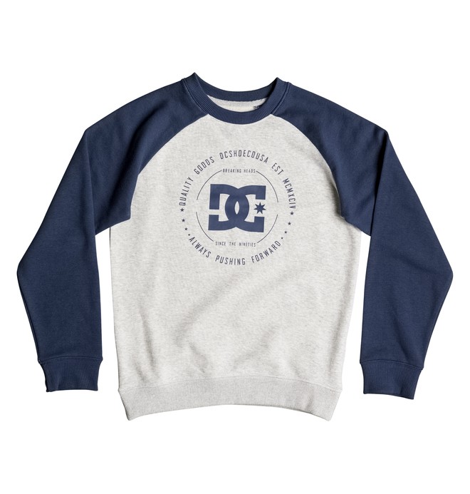 dcshoes, Rebuilt Raglan - Sweatshirt, SUMMER BLUES/LIGHT HEATHER GRE (xbbs) 0 Rebuilt Raglan - Sweatshirt Blue EDBSF03070 DC Shoes