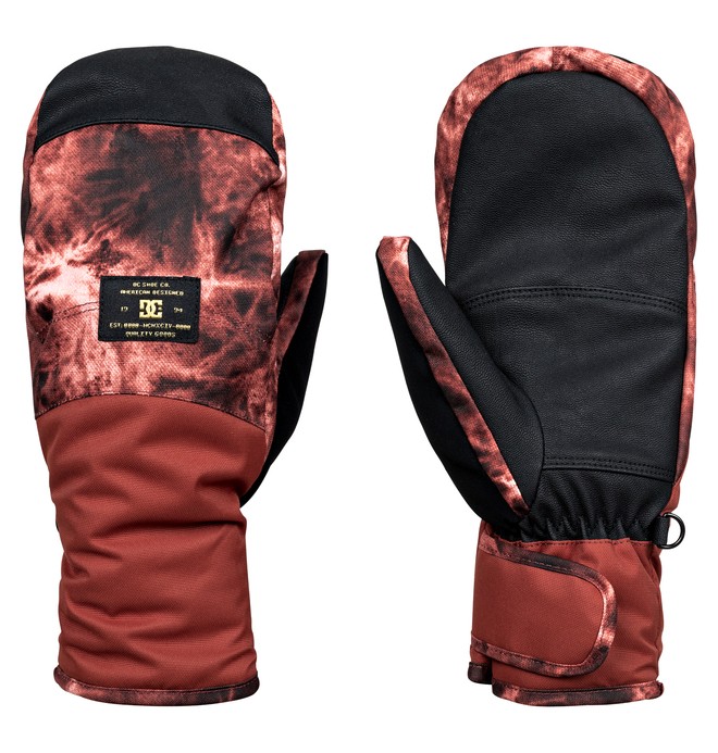 dcshoes, Women's Franchise Snow Mittens, BURNT HENNA TIE DYE (rrj6) 0 Women's Franchise Snow Mittens Red EDJHN03009 DC Shoes
