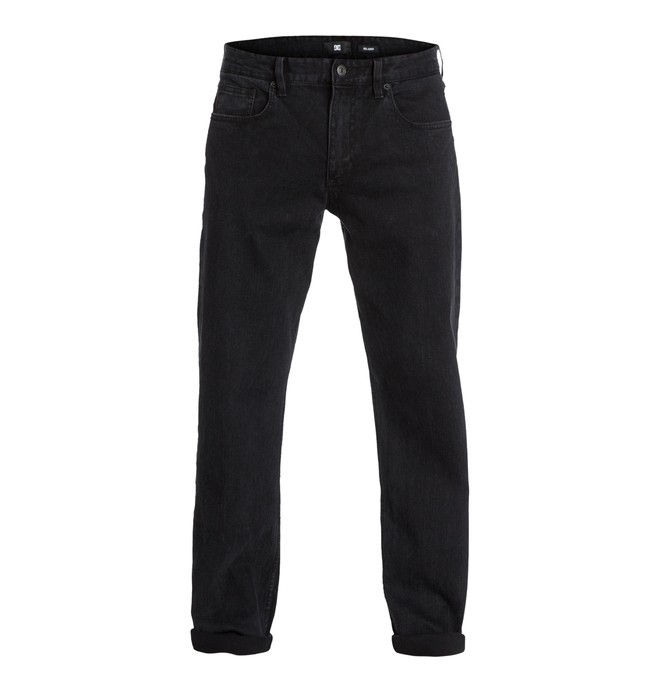 WORKER RELAXED DK USED BLACK 3 EDYDP03024 0 Men's Worker Relaxed Washed 32" Inseam Jeans EDYDP03024 DC Shoes