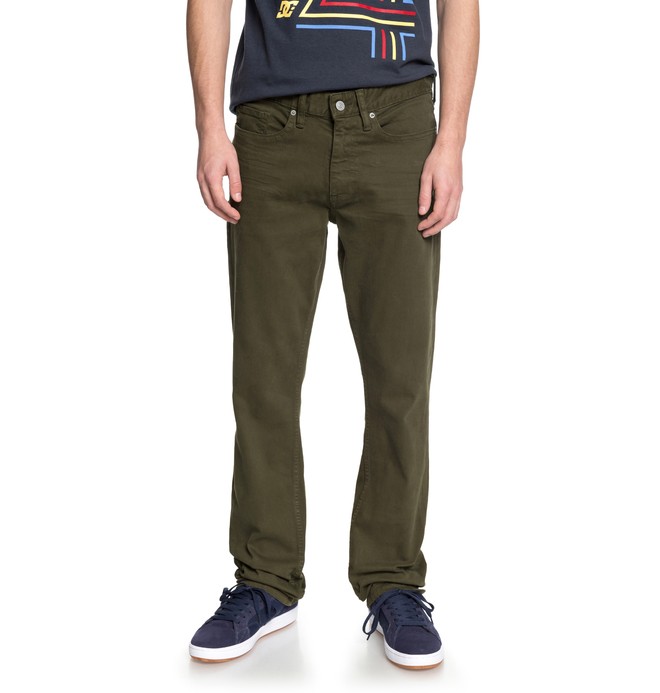 dcshoes, Men's Sumner Straight Fit Jeans, FATIGUE GREEN (cqy0) 0 Men's Sumner Straight Fit Jeans Brown EDYDP03368 DC Shoes