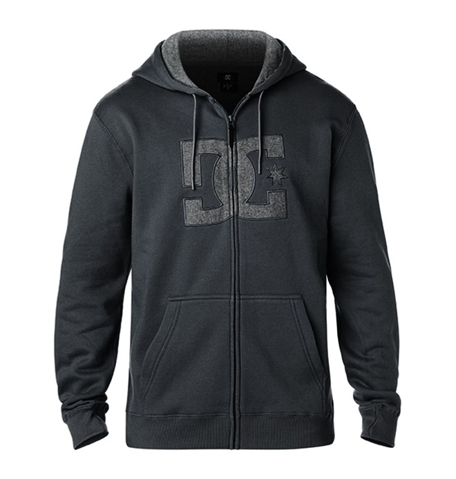 dcshoes, Men's Hookup Zip-Up Hoodie, DARK HEATHER GREY (krph) 0 Men's Hookup Zip-Up Hoodie Black EDYFT03004 DC Shoes