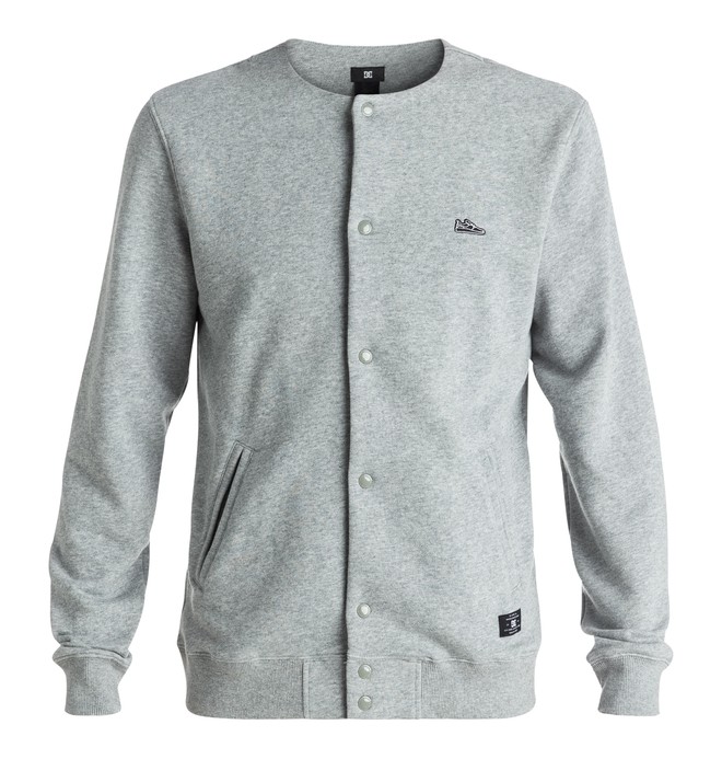 dcshoes, Hamby - Varsity Button Front Sweatshirt, GREY HEATHER (knfh) 0 Hamby - Varsity Button Front Sweatshirt Black EDYFT03267 DC Shoes