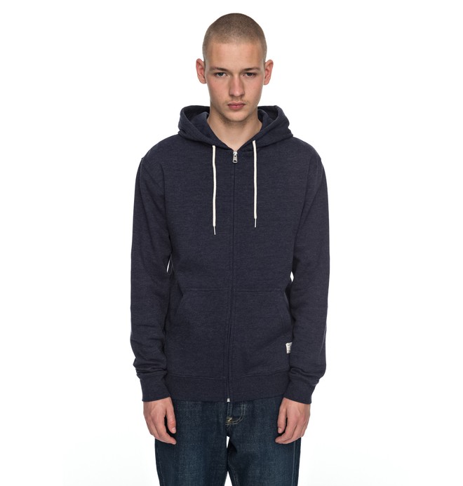 dcshoes, Men's Rebel Zipper Up Hoodie, DARK INDIGO (byj0) 0 Men's Rebel Zipper Up Hoodie Blue EDYFT03332 DC Shoes