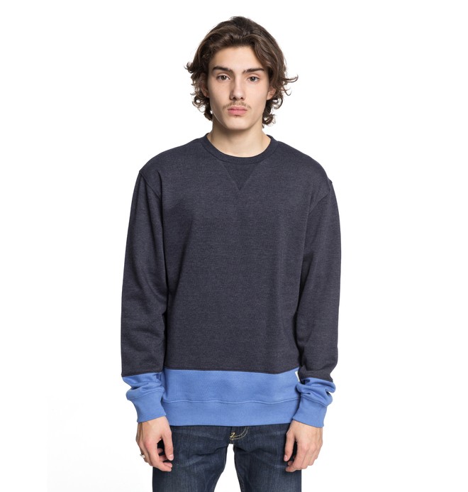 dcshoes, Men's Rebel Block Sweatshirt, DARK INDIGO (byj0) 0 Men's Rebel Block Sweatshirt Blue EDYFT03345 DC Shoes