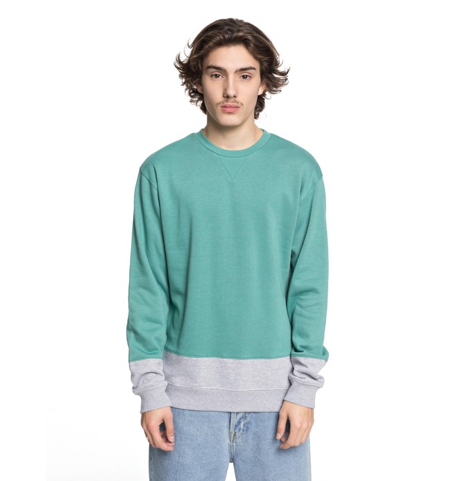 dcshoes, Men's Rebel Block Sweatshirt, DEEP SEA (gmw0) 0 Men's Rebel Block Sweatshirt Green EDYFT03345 DC Shoes