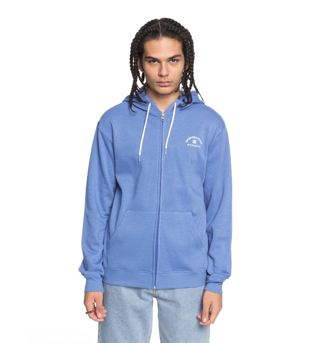 dcshoes, Men's Rebel Zip Up Hoodie, CAMPUNULA (blv0) 0 Men's Rebel Zip Up Hoodie Blue EDYFT03369 DC Shoes