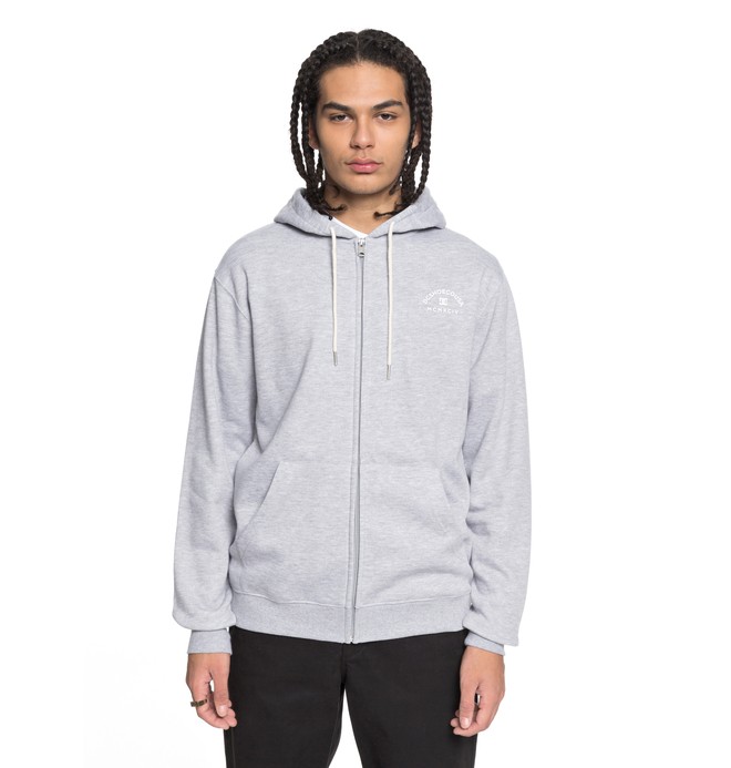 dcshoes, Men's Rebel Zip Up Hoodie, GREY HEATHER (knfh) 0 Men's Rebel Zip Up Hoodie Black EDYFT03369 DC Shoes