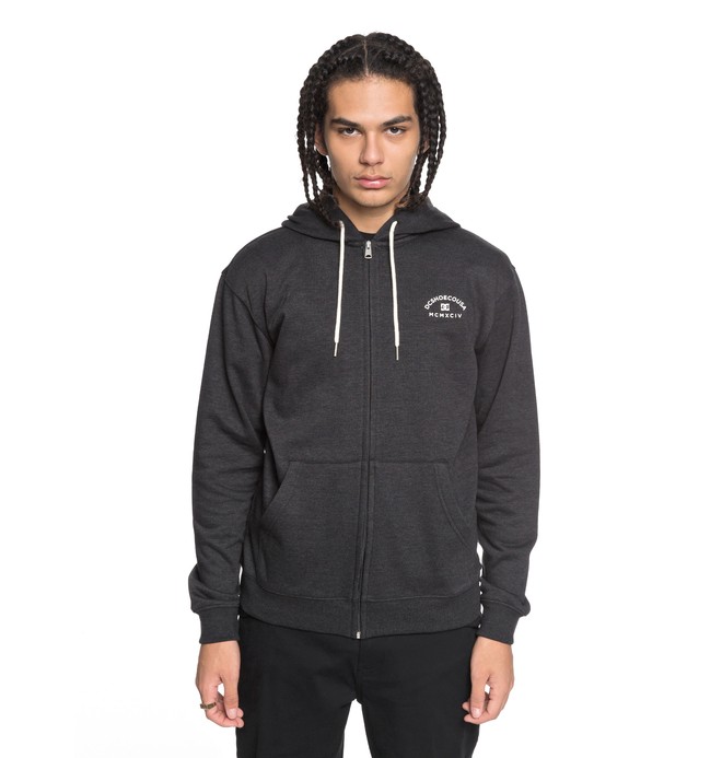 dcshoes, Men's Rebel Zip Up Hoodie, BLACK (kvj0) 0 Men's Rebel Zip Up Hoodie Black EDYFT03369 DC Shoes