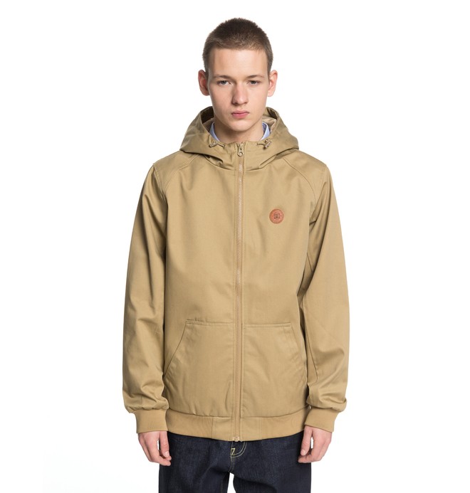 dcshoes, Men's Ellis Light 3 Water Resistant Hooded Jacket, KHAKI (clm0) 0 Men's Ellis Light 3 Water Resistant Hooded Jacket Brown EDYJK03142 DC Shoes