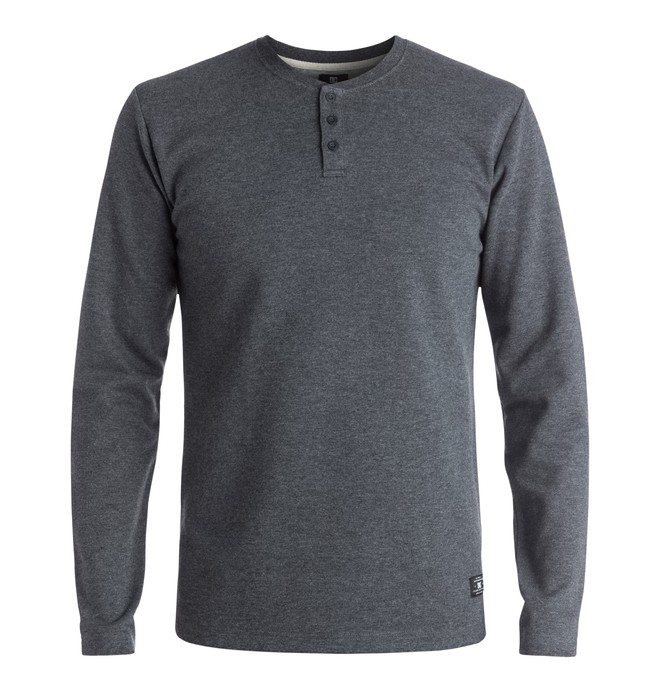 dcshoes, Erlandson - Henley Sweatshirt, HEATHER CHARCOAL (kteh) 0 Erlandson - Henley Sweatshirt Black EDYKT03303 DC Shoes