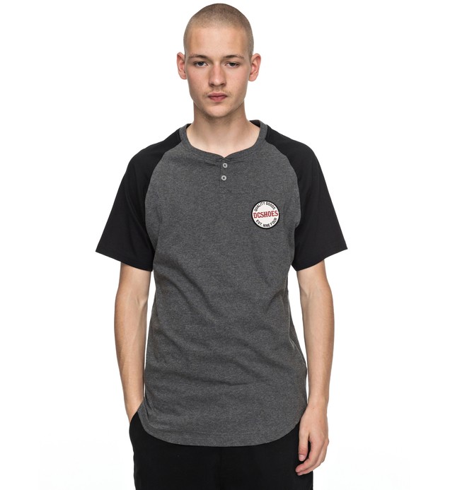 dcshoes, Toyone - Henley T-Shirt, CHARCOAL HEATHER (kteh) 0 Toyone - Henley T-Shirt Black EDYKT03345 DC Shoes