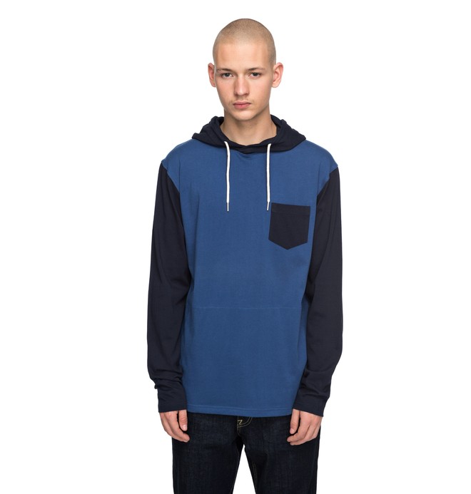 dcshoes, Men's Rellin Long Sleeve Hooded Tee, WASHED INDIGO (bsa0) 0 Men's Rellin Long Sleeve Hooded Tee Blue EDYKT03357 DC Shoes