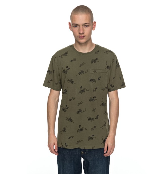 dcshoes, Pilkington - T Shirt, VINTAGE GREEN TIGER AMBUSH (gzj6) 0 Pilkington - T Shirt Vert EDYKT03358 DC Shoes