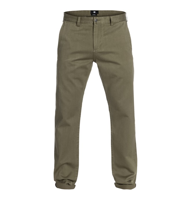 dcshoes, DC Selvedge Taper Chino 32" Inseam Pants, STONE GRAY (cpn0) 0 DC Selvedge Taper Chino 32" Inseam Pants Brown EDYNP03002 DC Shoes