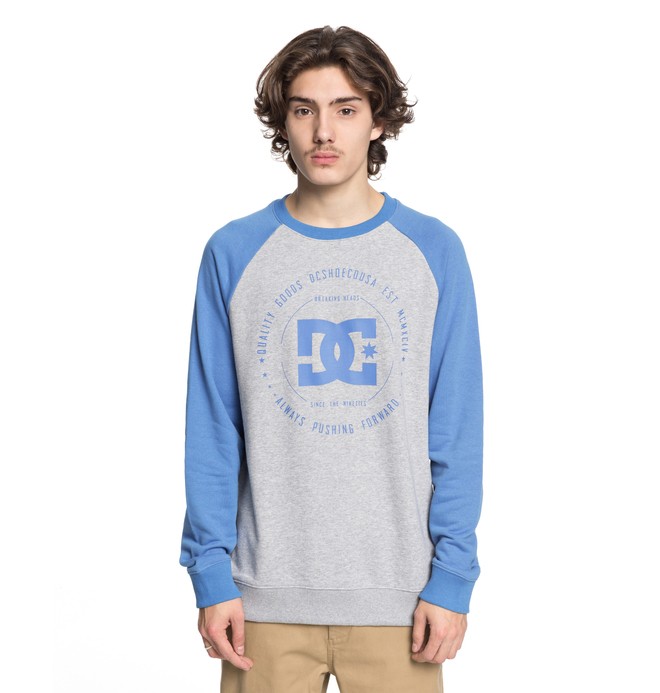 dcshoes, Men's Rebuilt Sweatshirt, CAMPANULA/ GREY HEATHER (xbbs) 0 Men's Rebuilt Sweatshirt Blue EDYSF03106 DC Shoes
