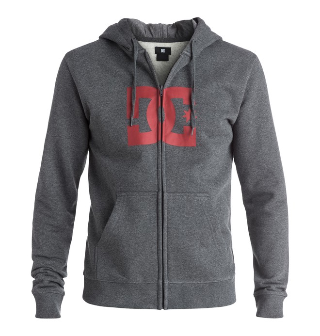 dcshoes, Star - Zip-Up Hoodie, HEATHER CHARCOAL (kteh) 0 Star - Zip-Up Hoodie Black EDYSF03108 DC Shoes