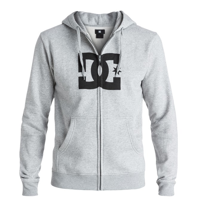 dcshoes, Men's Star Zipper Up Hoodie, HEATHER GREY/BLACK (xssk) 0 Men's Star Zipper Up Hoodie Grey EDYSF03108 DC Shoes