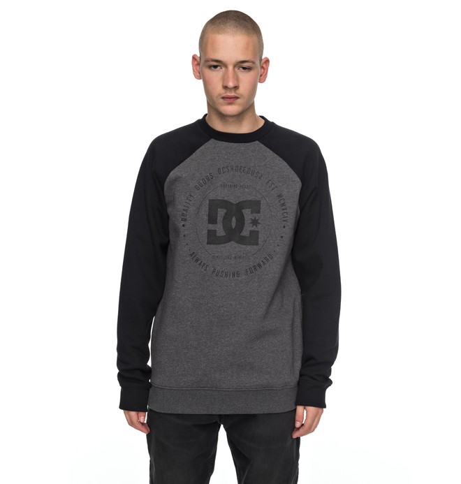 dcshoes, Rebuilt Raglan - Sweat, CHARCOAL HEATHER (kteh) 0 Rebuilt Raglan - Sweat Noir EDYSF03122 DC Shoes