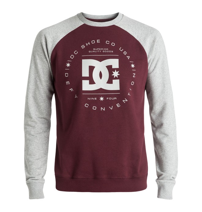 dcshoes, Rebuilt Raglan - Sweatshirt, GREY HEATHER/WINDSOR WINE (xssr) 0 Rebuilt Raglan - Sweatshirt Grey EDYSF03122 DC Shoes