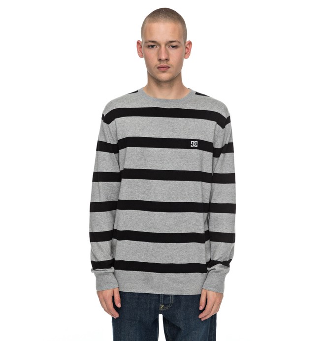 dcshoes, Sabotage Stripe - Pull, GREY HEATHER (knfh) 0 Sabotage Stripe - Pull Noir EDYSW03024 DC Shoes