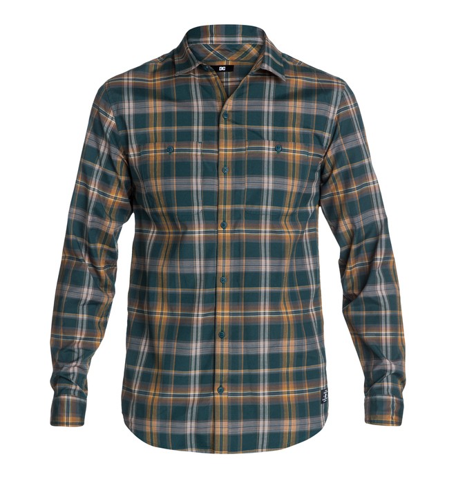dcshoes, Federal LS Shirt, PREDATOR PLAID (gtp1) 0 Federal LS Shirt Green EDYWT03001 DC Shoes