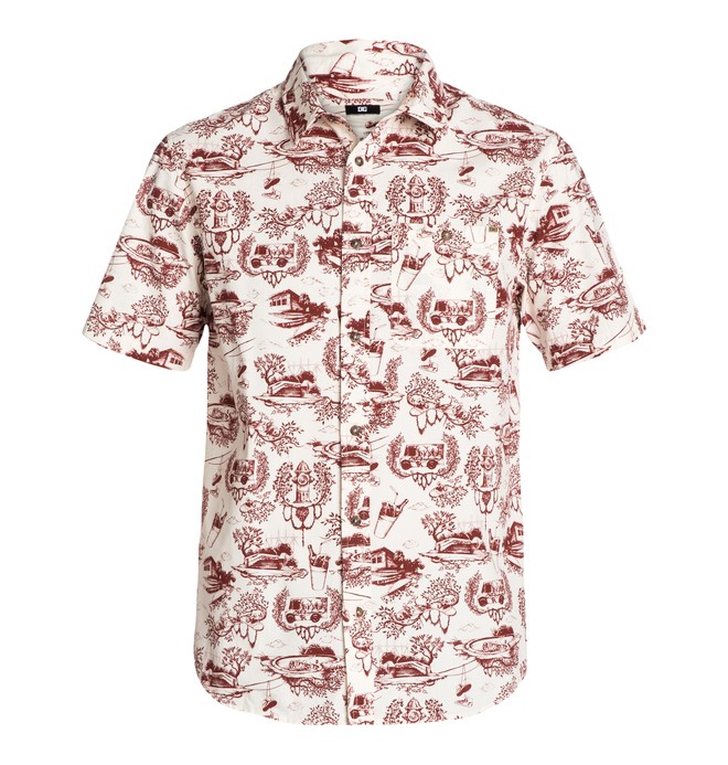 dcshoes, Toile Paper SS Shirt, TURTLE DOVE PRINT (wdv6) 0 Toile Paper SS Shirt White EDYWT03012 DC Shoes