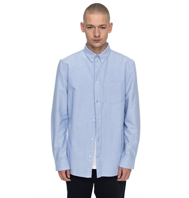 dcshoes, Men's Classic Oxford Long Sleeve Shirt, LIGHT BLUE (bfn0) 0 Men's Classic Oxford Long Sleeve Shirt Blue EDYWT03157 DC Shoes