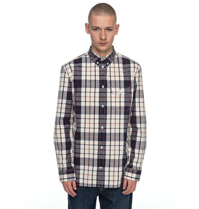 dcshoes, Men's Atura Long Sleeve Shirt, RAINY DAY (sew0) 0 Men's Atura Long Sleeve Shirt Grey EDYWT03159 DC Shoes