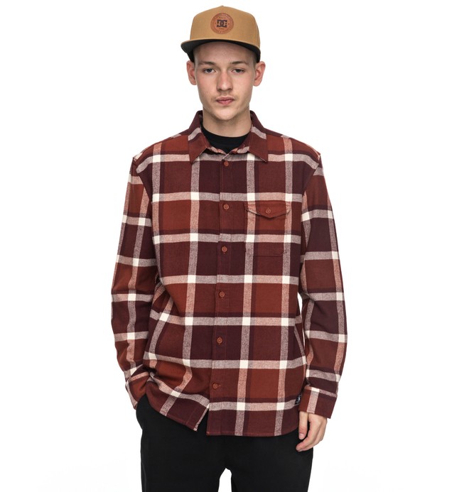 dcshoes, Marsha Flannel - Long Sleeve Shirt, BURNT HENNA (rrj0) 0 Marsha Flannel - Long Sleeve Shirt Red EDYWT03161 DC Shoes