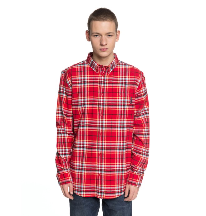 dcshoes, Men's South Ferry Long Sleeve Shirt, TANGO RED (rrh0) 0 Men's South Ferry Long Sleeve Shirt Red EDYWT03187 DC Shoes