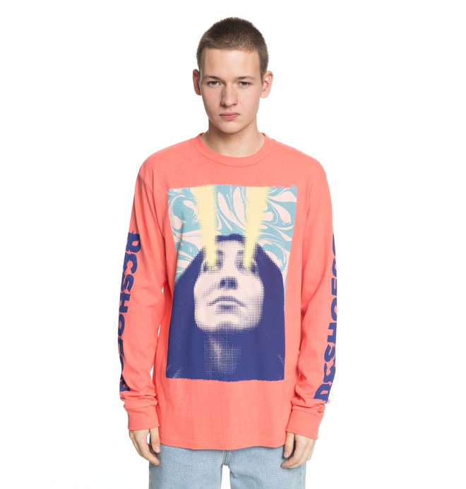 dcshoes, Men's Laser Beam Long Sleeve Tee, PORCELAIN ROSE (mke0) 0 Men's Laser Beam Long Sleeve Tee Pink EDYZT03774 DC Shoes