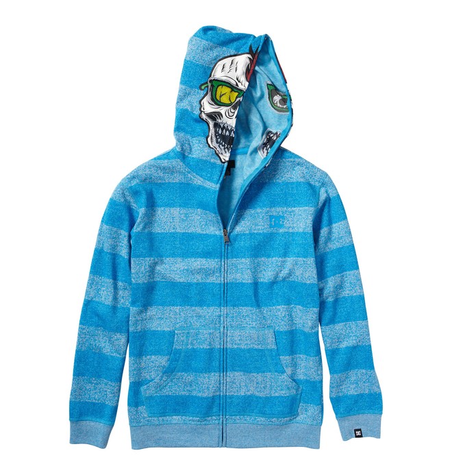 dcshoes, Kid's Rebeled Zip Up Face Hoodie, BRIGHT BLUE (bru) 0 Kid's Rebeled Zip Up Face Hoodie K1860014 DC Shoes