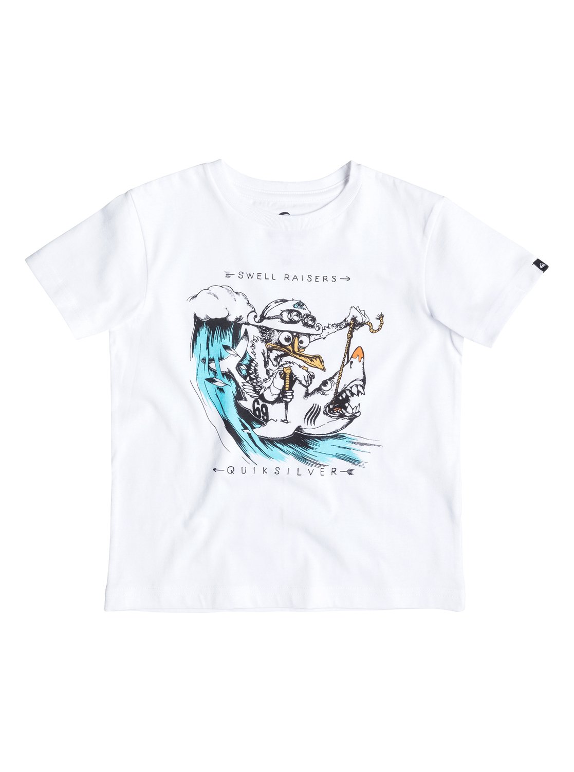 Детская футболка Classic Seagull Raise Детская футболка Classic Seagull RaiseДетская футболка Classic Seagull Raise от Quiksilver.ХАРАКТЕРИСТИКИ: округлый вырез, мягкий натуральный трикотаж, принт спереди, принт с изнанки воротника сзади.СОСТАВ: 100% хлопок.<br>