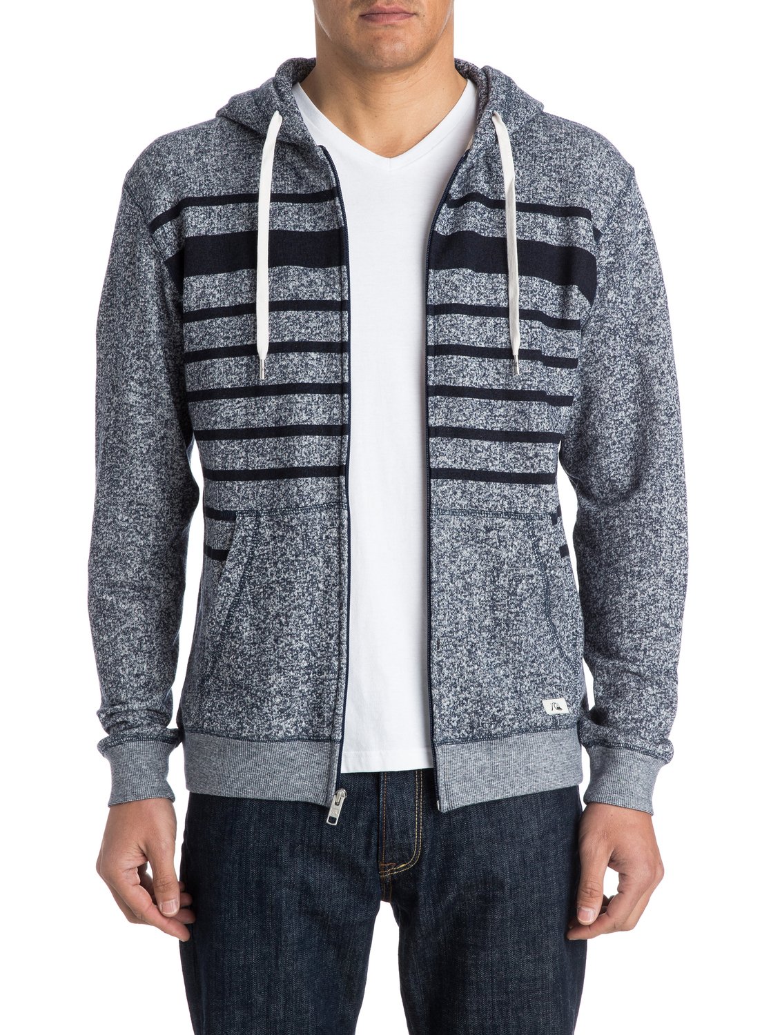 3 Major Stripes Zip-Up Hoodie Blue EQYFT03170 Quiksilver