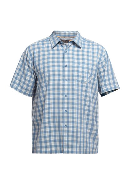 quiksilver, Men's Brighton Beach Short Sleeve Shirt, Stellar (bnt0) BRIGHTON BEACH Blue AQMWT03007
