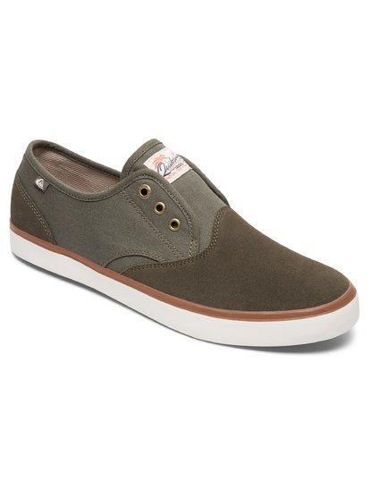 quiksilver, Слипоны Shorebreak Deluxe, GREEN/GREEN/WHITE (xggw) Shorebreak Deluxe - Laceable Slip-On Shoes AQYS300061