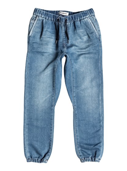 quiksilver, Детские узкие джинсы Fonic Denim Fleece, WORN WASH (bnqw) Fonic Denim Fleece - Slim Fit Jeans EQBDP03087